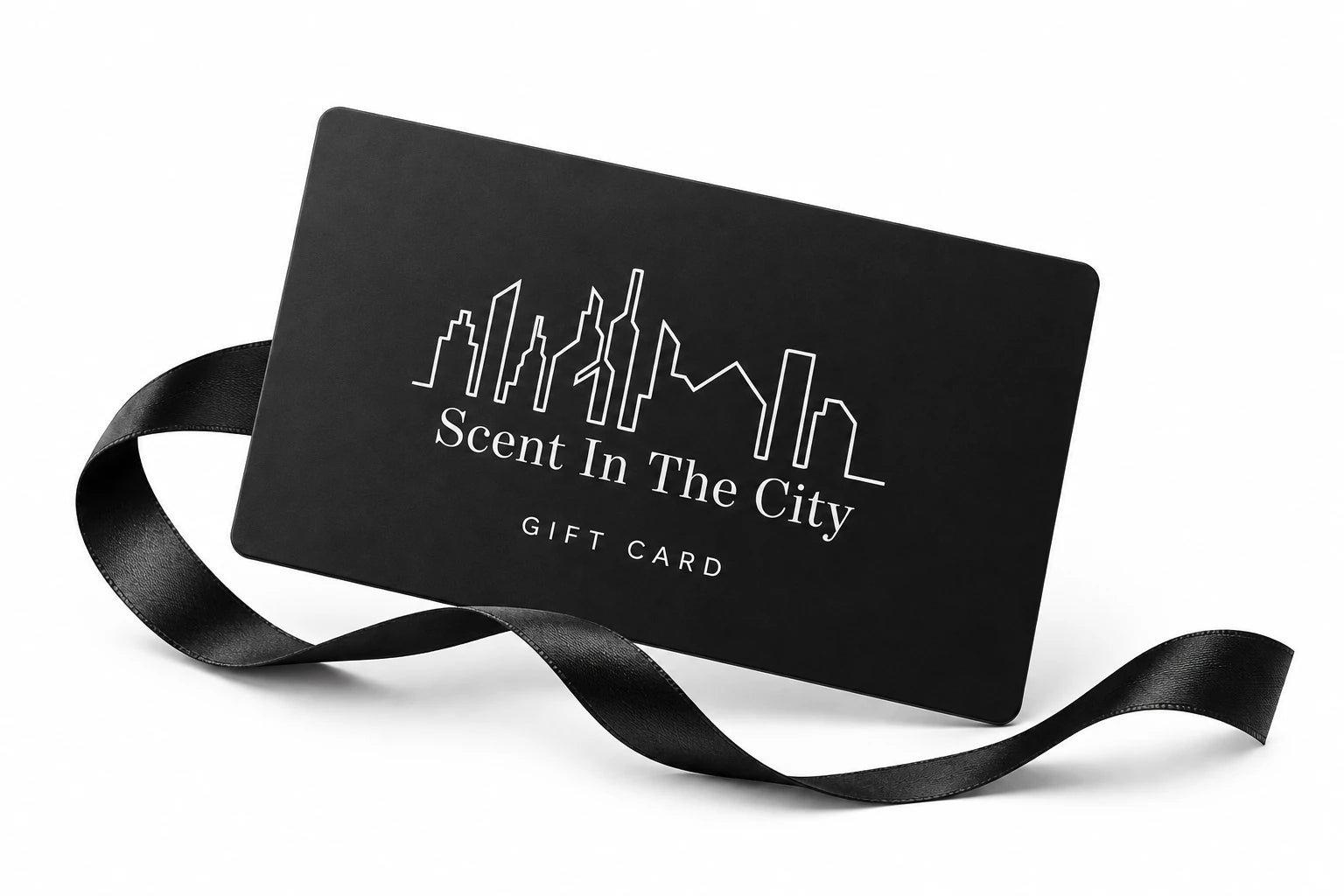 Scent In The City black digital gift card with ribbon