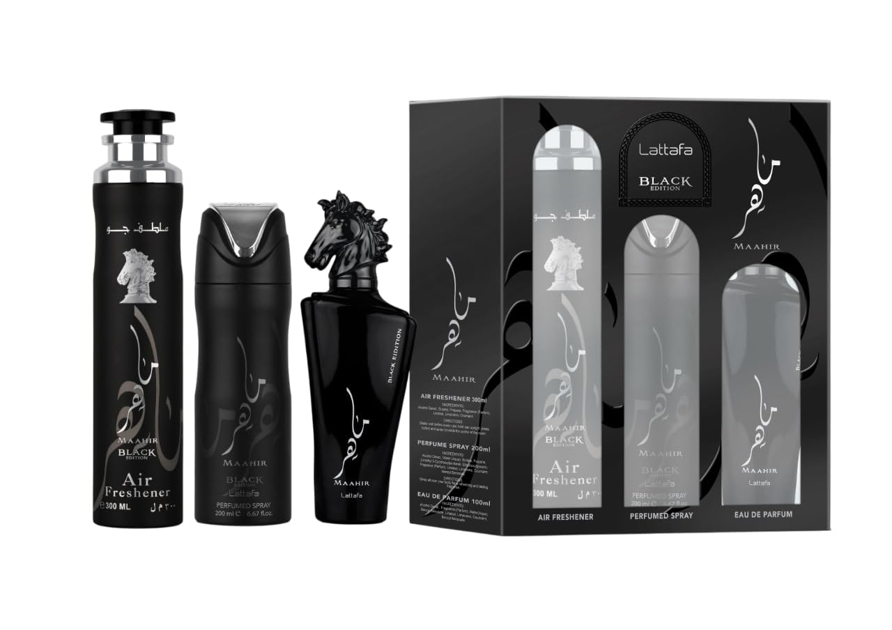 Maahir Black 3Pcs Set By Lattafa – Scent In The City