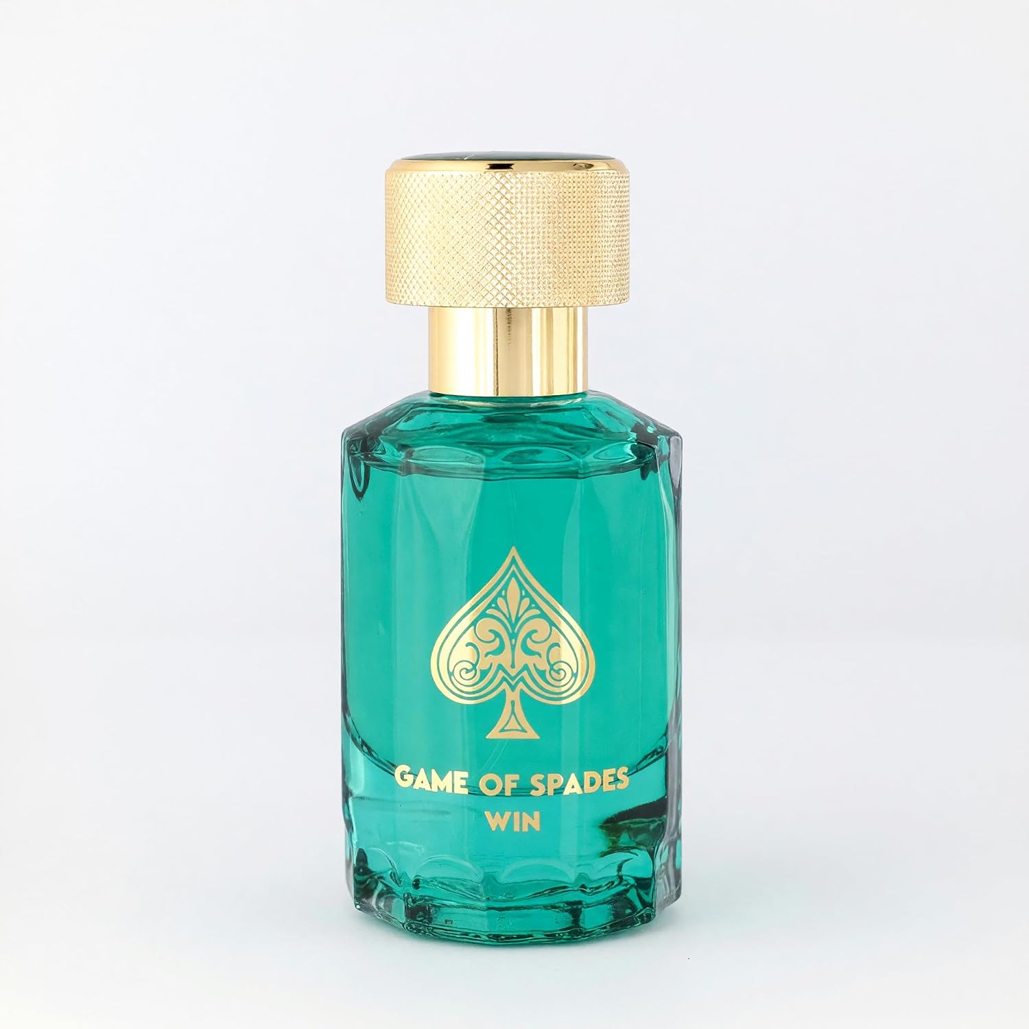 Jo Milano Game of Spades Win turquoise perfume bottle