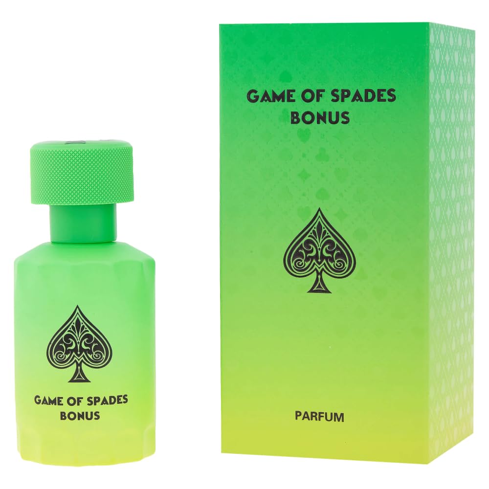 Jo Milano Game of Spades Bonus pale green perfume bottle with box