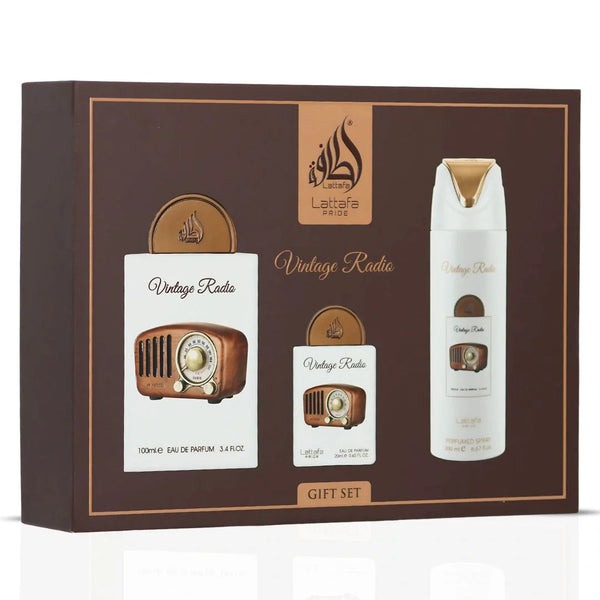 Vintage Radio Gift Set by Lattafa Pride