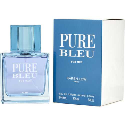 Karen Low Pure Bleu For Men Paris Eau De Toilette EDT Natural Spray 3,4oz Ounce Cologne Perfume 100ml Scent In The City @officialsitc