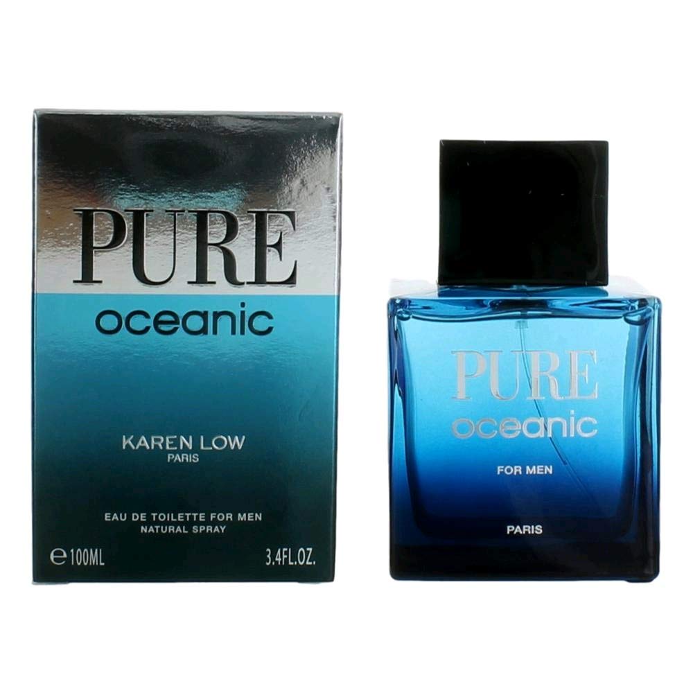 Pure Oceanic By Karen Low blue fragrance bottle with retail box